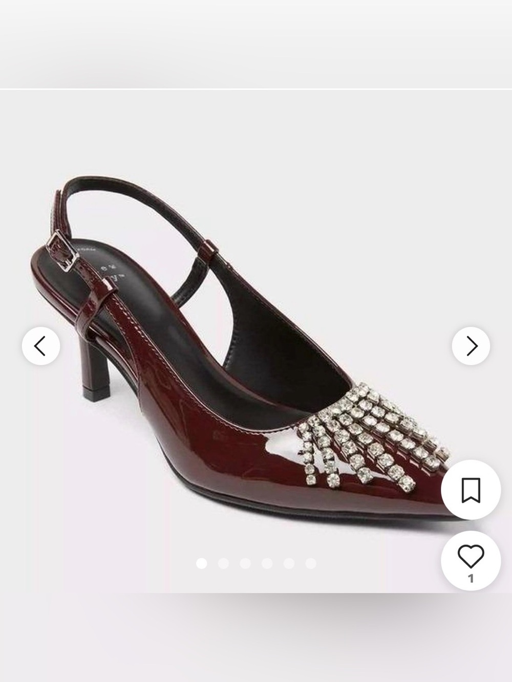 a new day Burgundy Slingback Heels with Crystal Fringe